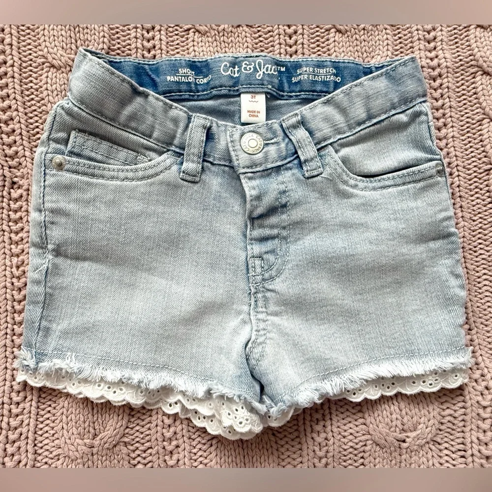 Cat & Jack Super Stretch Denim Shorts — Size 3T